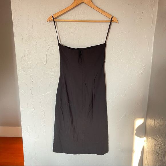 Y2K VTG Express Black Strapless Dress with slit size 2 - Picture 4 of 6